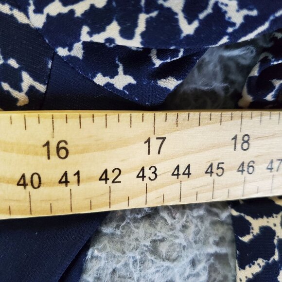 Lauren Ralph Lauren Dress Womens 4 Blue Sheath Animal Print Side Panels Stretch - Picture 7 of 9